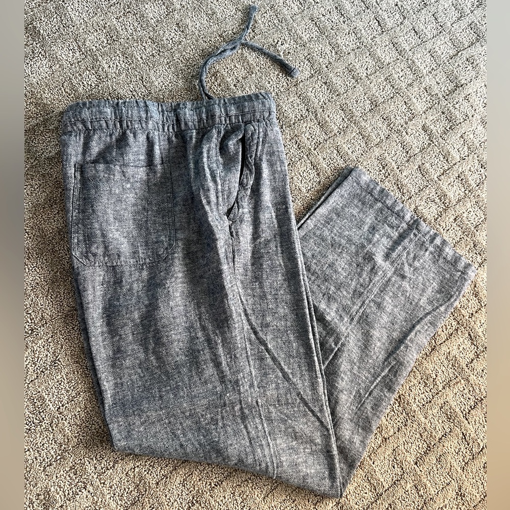 New never worn denim color linen blend pants